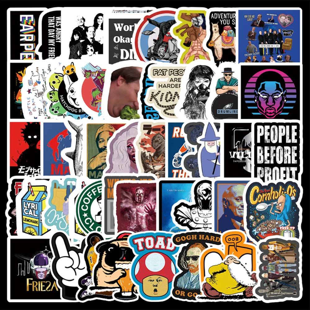 50 шт. забавные игрушки для взрослых черный граффити наклейки ноутбуков Libretas