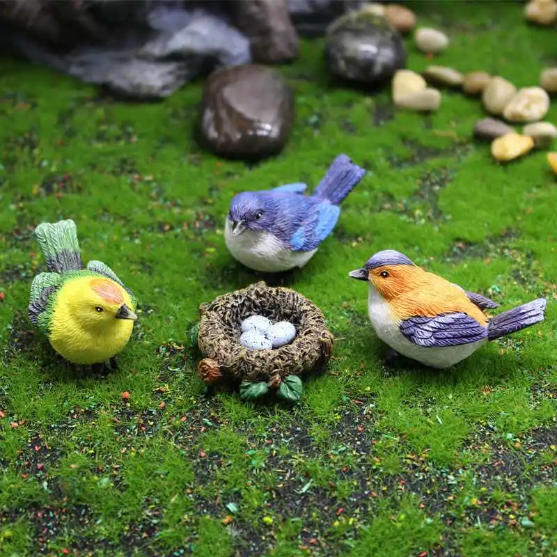 

Bird Decoration Resin Patio Door Set Garden Pond Sculpture 2pc Ornaments Decoration