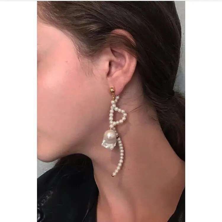 

New style earrings simple natural special-shaped baroque pearl irregular earrings