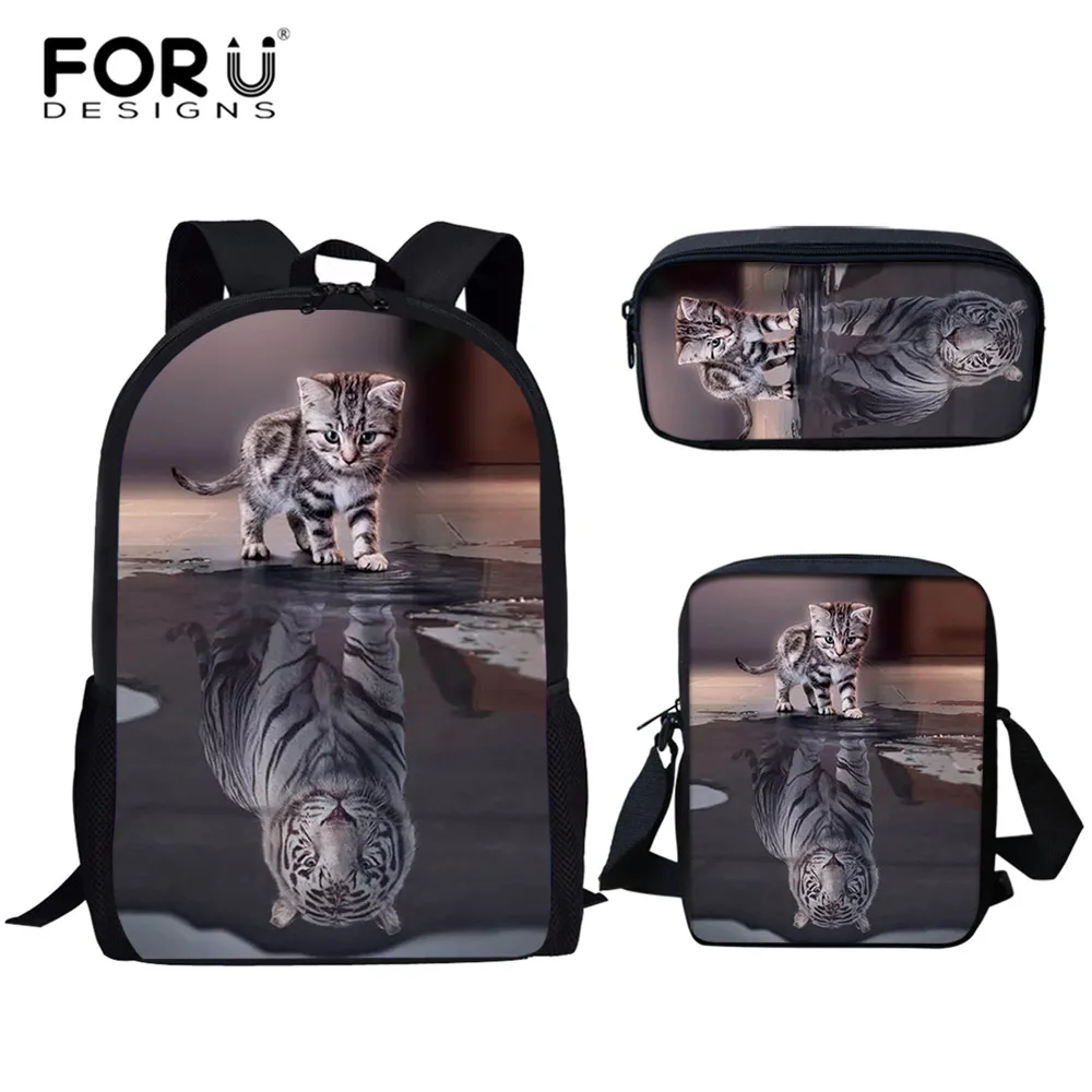 Комплект из 3 сумок FORUDESIGNS для начальной школы комплект с 3D рисунком кошки