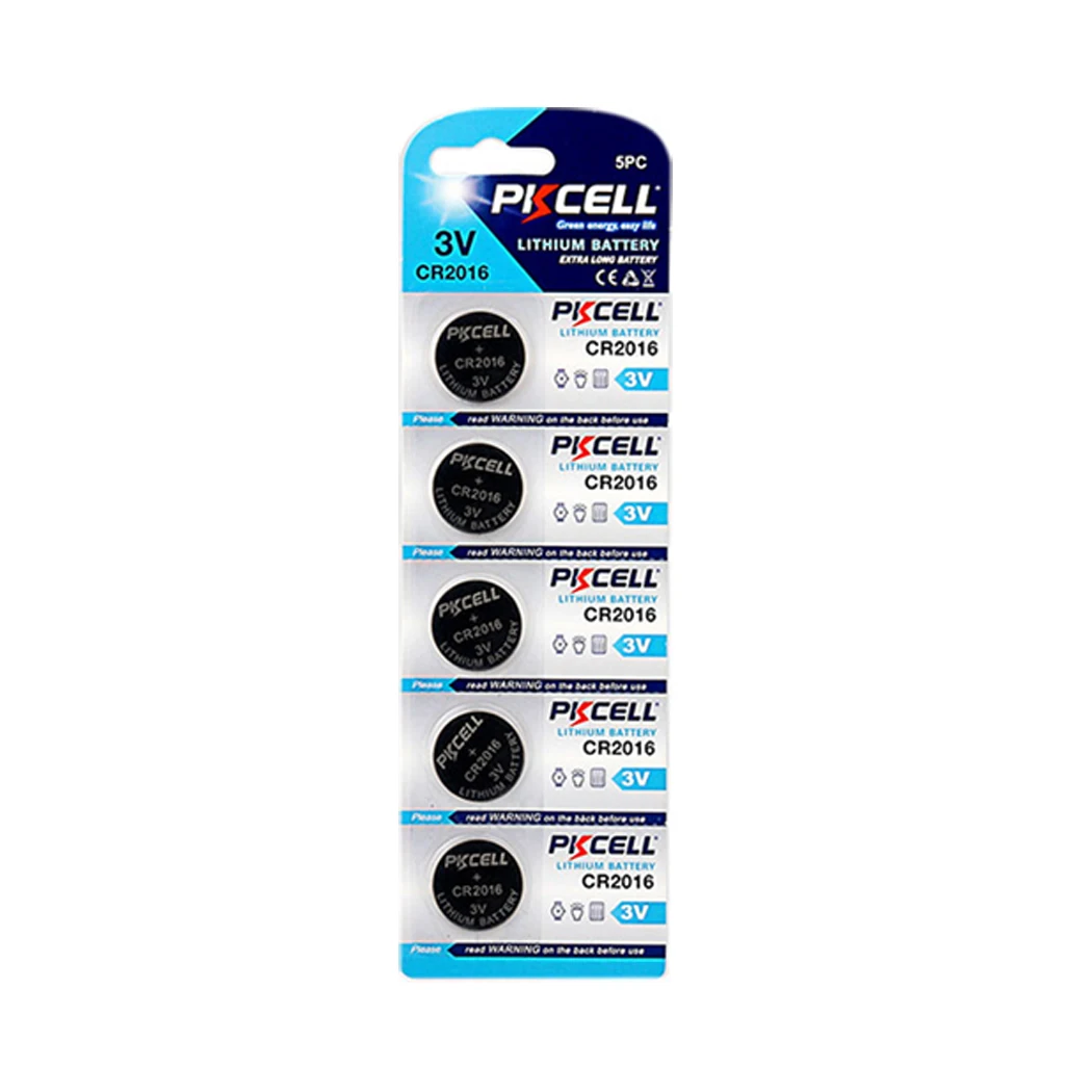 5 шт. PKCELL CR2016 3V литиевая Батарея CR 2016 DL2016 LM2016 KCR2016 ECR2016 ХВГФ для мобильного