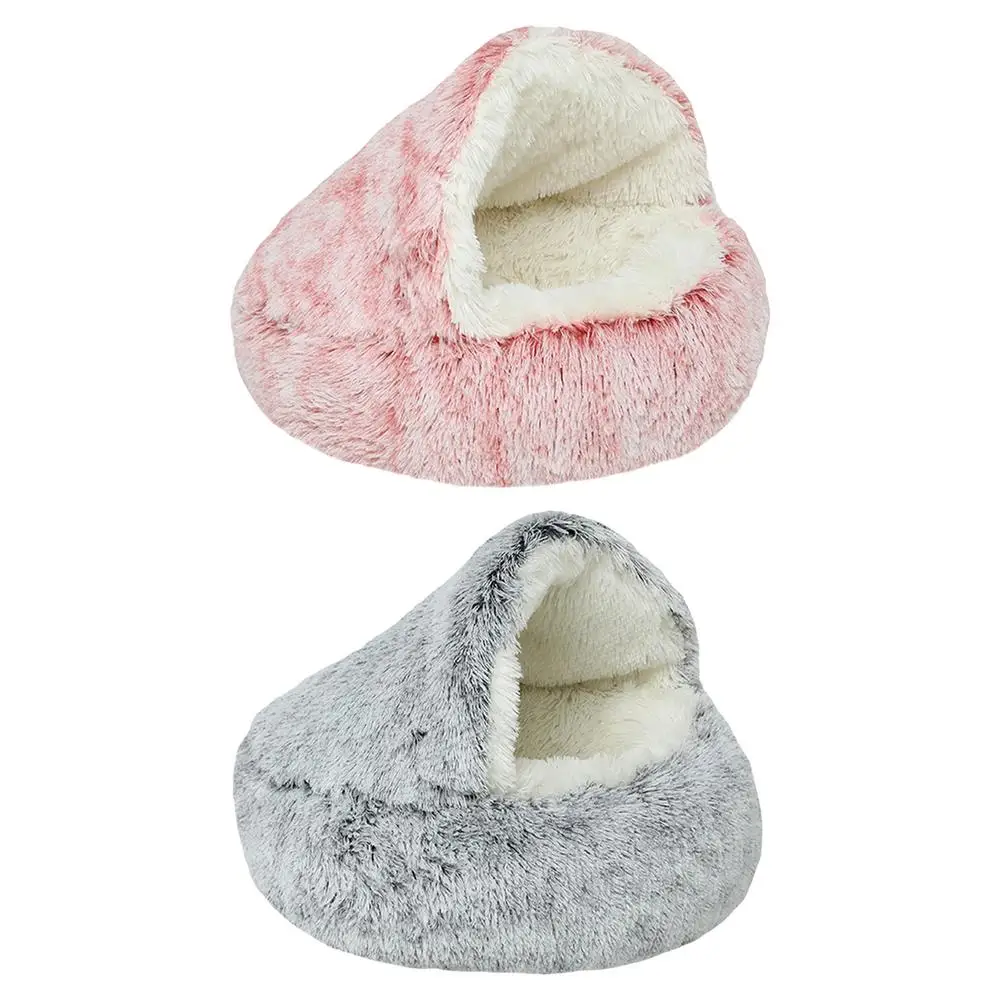 

Cat Beds For Indoor Cats Round Fluffy Plush Calming Dog Bed Cat Bed Soft Semi-enclosed Cat House Indoor Cat Bed Cat Supplies