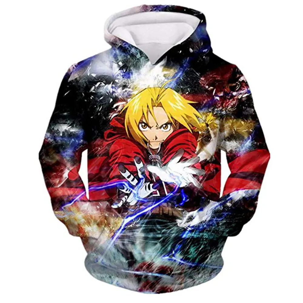 Толстовка унисекс с 3D-принтом цельнометаллического алхимика модная