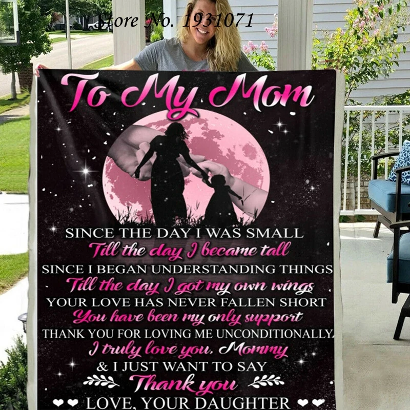 Подарочное Флисовое одеяло с 3D принтом надписи моей маме для кровати плотное