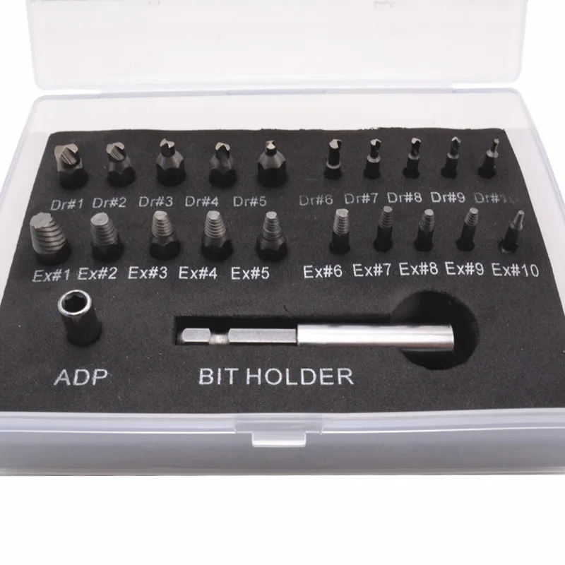 

22PCS Damaged Screw Extractor Drill Bits Guide Set for Broken Screw Bolt Extractor Screw Remover Tool Drill Bits