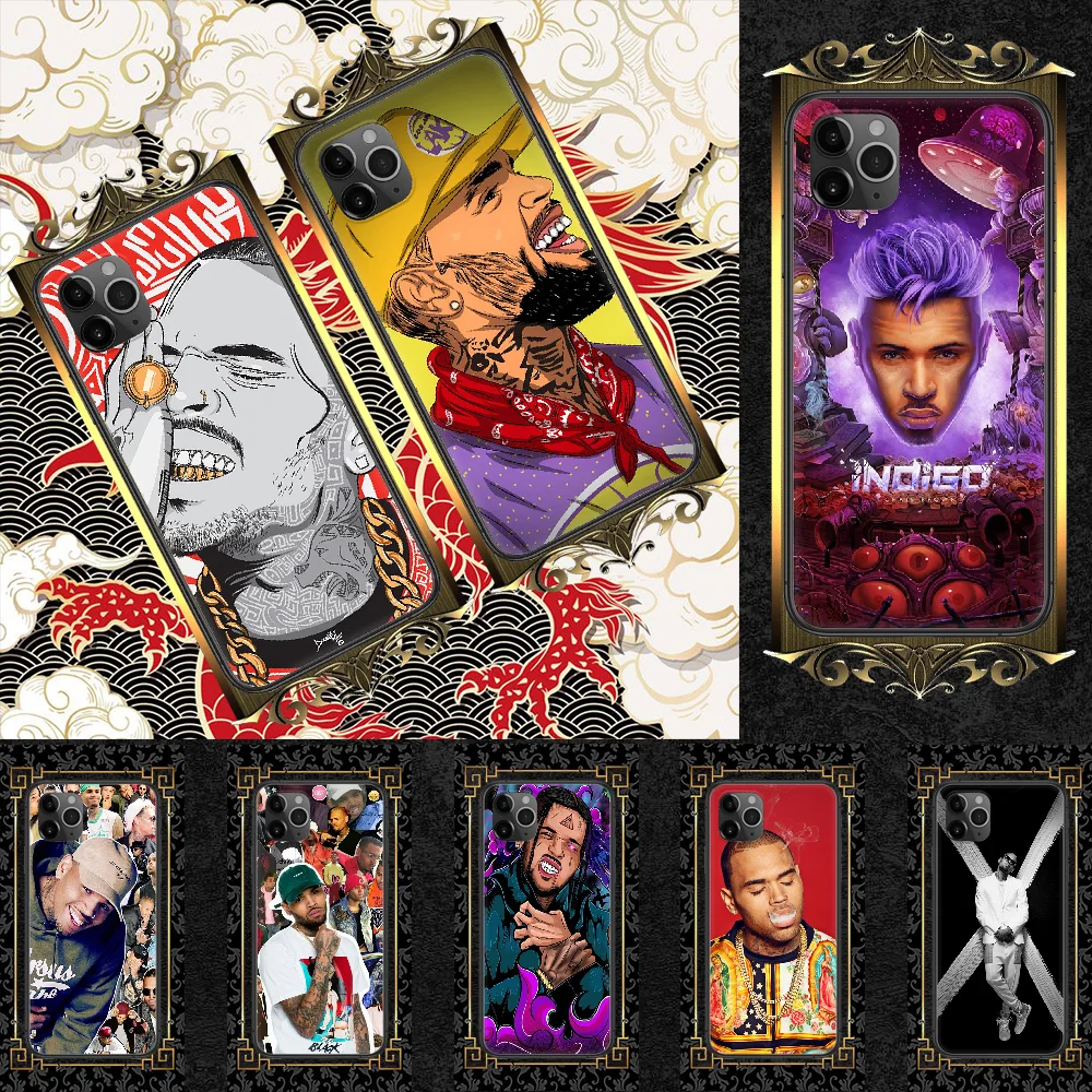 Chris Brown рэпер чехол для телефона Корпус iphone 5 5s se 2 6 6s 7 8 12 мини plus X XS XR 11 PRO MAX черный