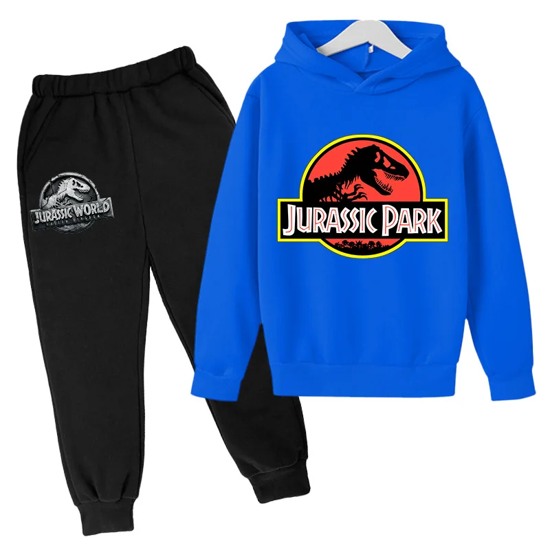 

Jurassic Park World Dinosaur New Comfortable Hooded Hoodies For Boys girls Hiphop Sweatshirt Children Set Cotton Clothes+Pants​​