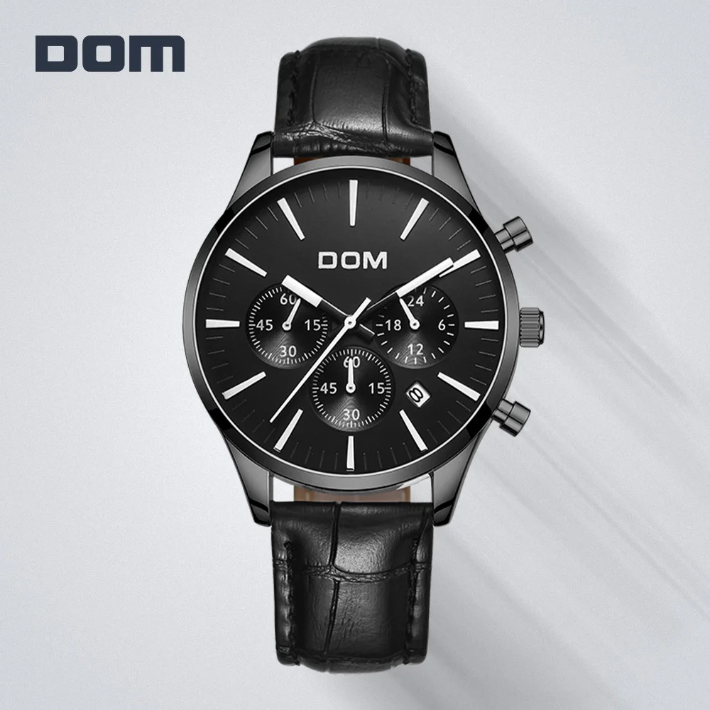 DOM Новый свободного покроя кожаный ремень модные кварцевые часы мужские лучший