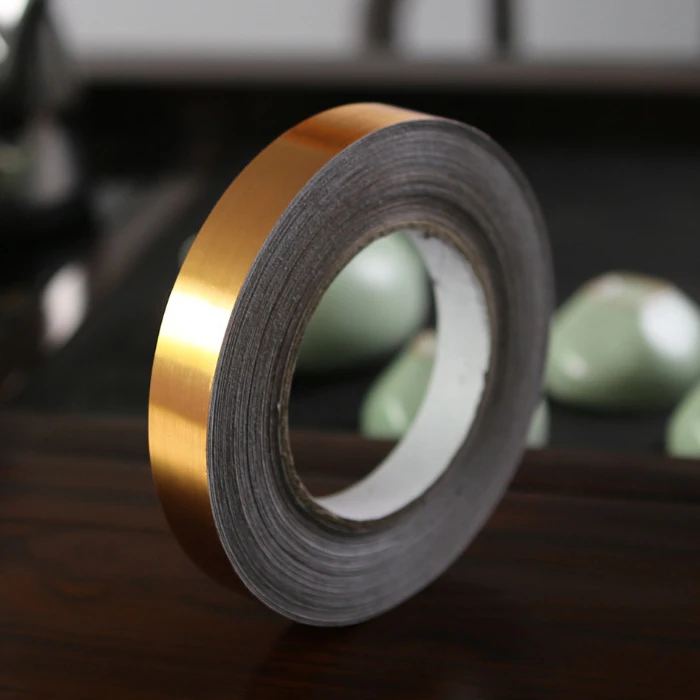 Gold-2 rolls 100 м/2 рулона керамической плитки Mildewproof зазор лента декоративная золотой серебряный черный самоклеющаяся настенная напольная лента наклейка для домашнего декора стен - Цвет: Gold-2 rolls