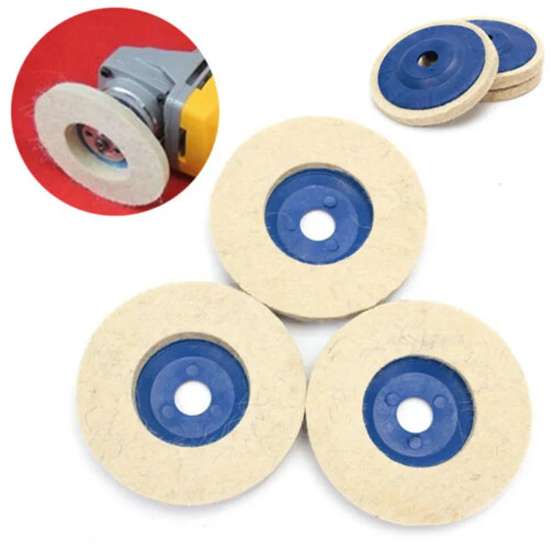 

3 Pcs/set Wool Buffing Wheel Felt Polishing Disc Pads For 100 Angle Grinder Kits