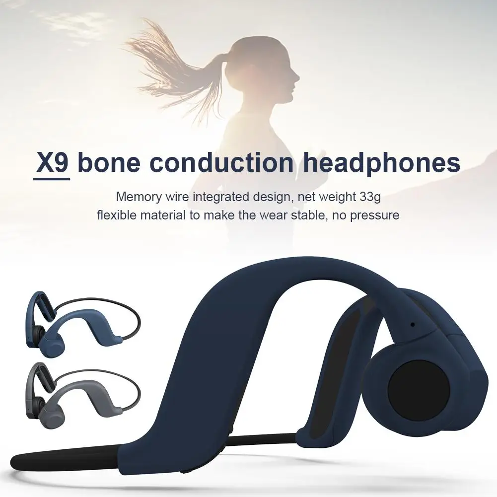

Bluetooth Headphones Wireless Earphone Bone Conduction Earbuds TWS Waterproof With Mic Built-in 8GB Memory for Sports Headset