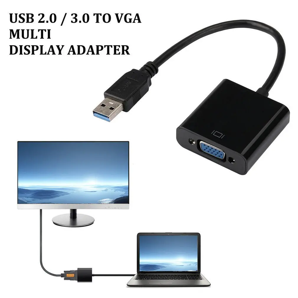 Адаптер USB на VGA внешняя видеокарта 2 0/3 0 мультипреобразователь дисплея для