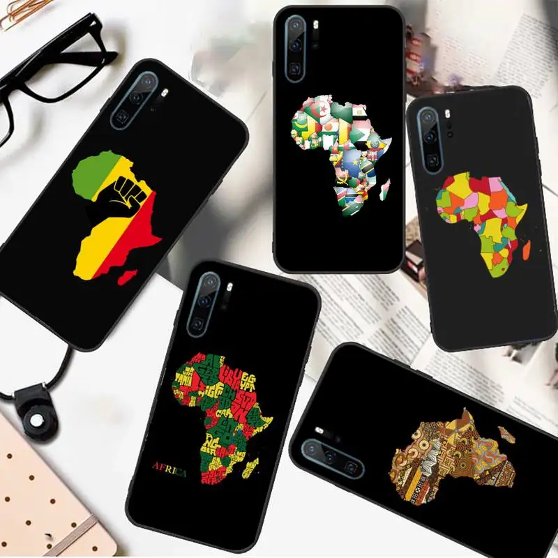 

Africa Map pattern Phone Case For Huawei honor Mate 10 20 30 40 i 9 8 pro x Lite P smart 2019 nova 5t