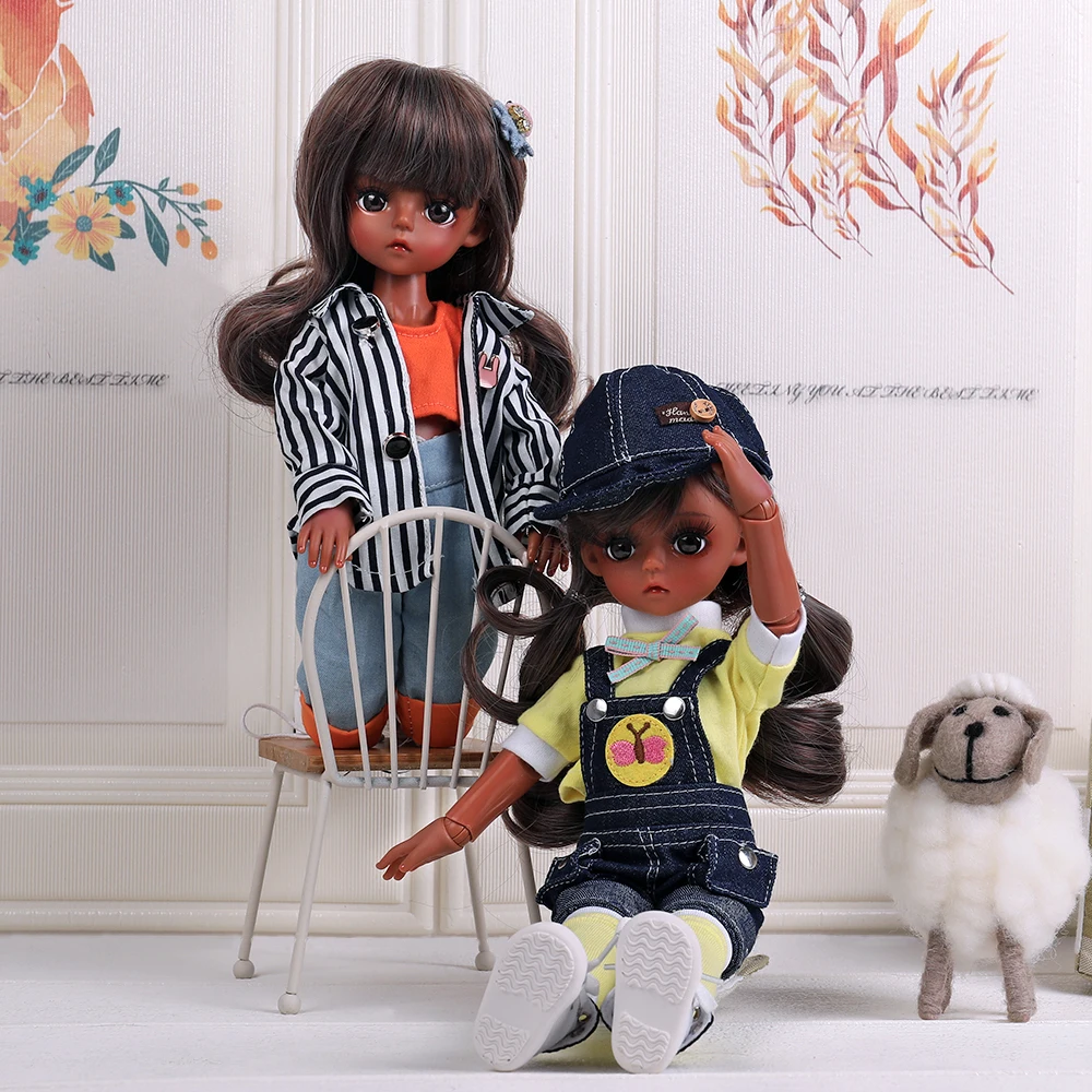 Кукла шарнирная 1/6 30 см с черной загорелой кожей полный комплект одежды девочек