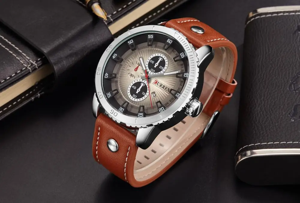 

CURREN Sport Watch Genuine Leather Quartz Watch Water Resistant New Arrival Fashion Design Reloj Deportivo Hombre Wrist Watch