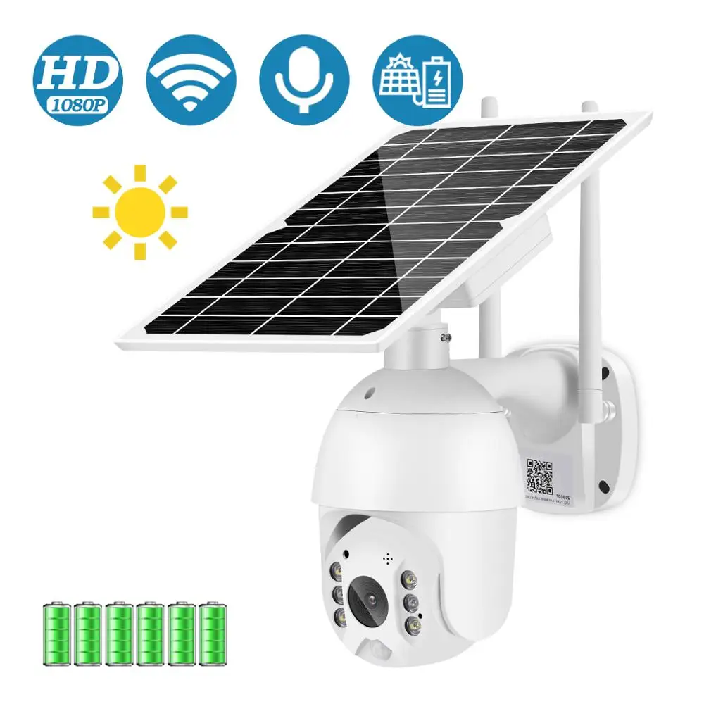 BESDER 2MP солнечная панель WiFi камера ПИР детектор звездный свет полный цвет ИК