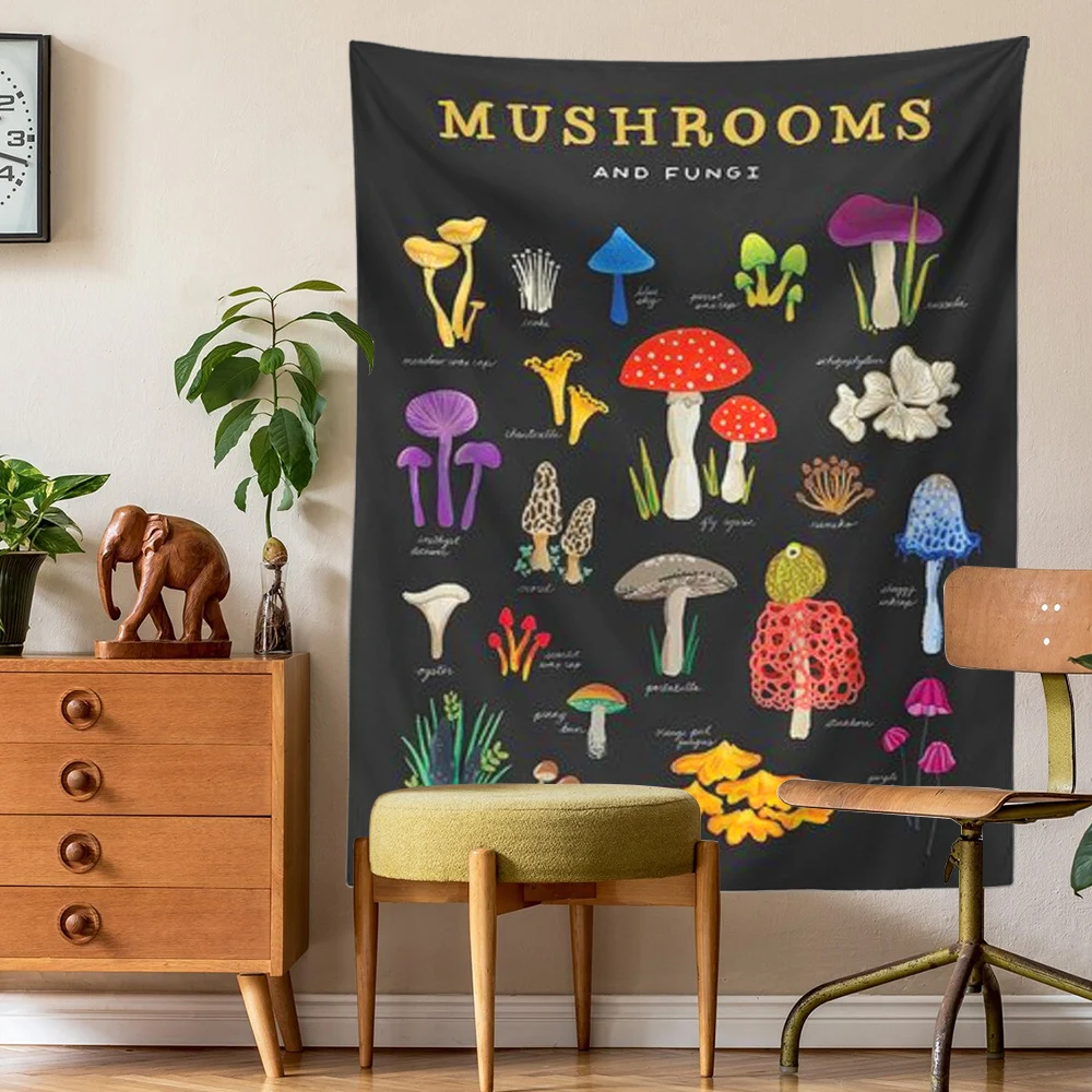 Настенный гобелен с рисунком грибов художественные настенные гобелены грибками