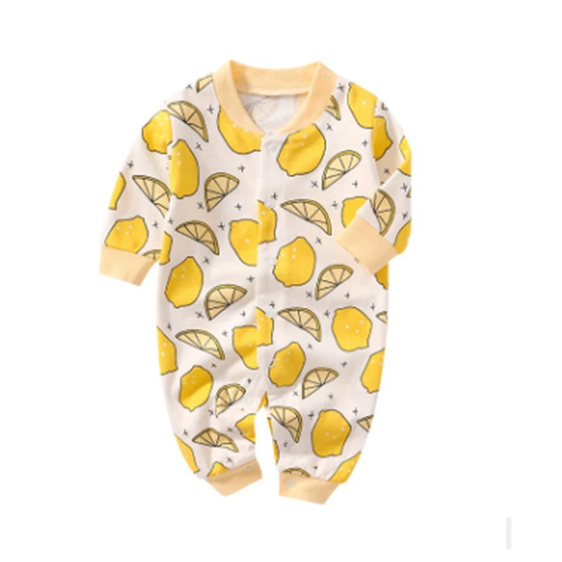 Хлопковый комбинезон с длинным рукавом для новорожденных девочек на весну и