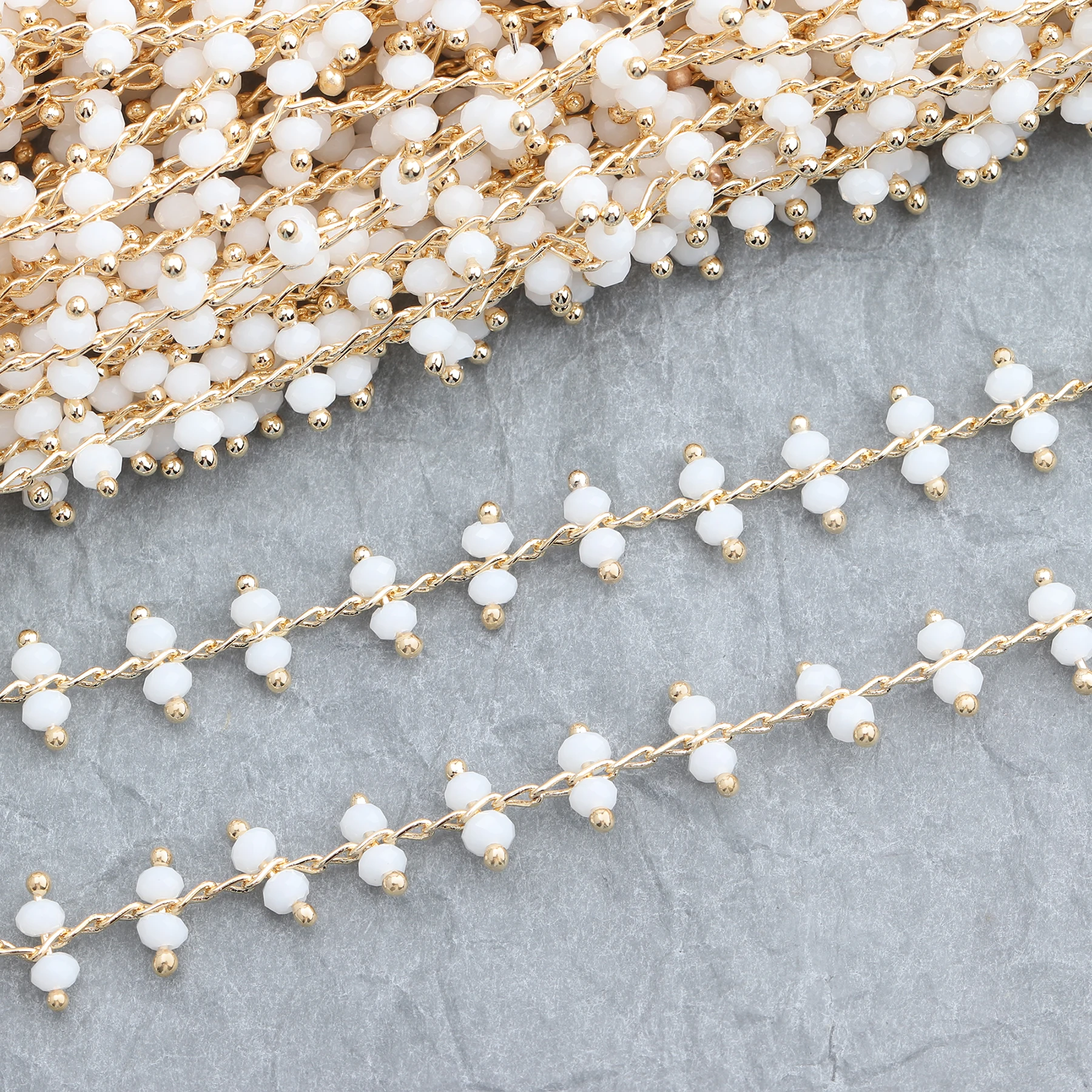 assoonas C49 18K gold bead chain jewelry accessories findings hand made charm making diy earrings pendant 1m/lot | Украшения и