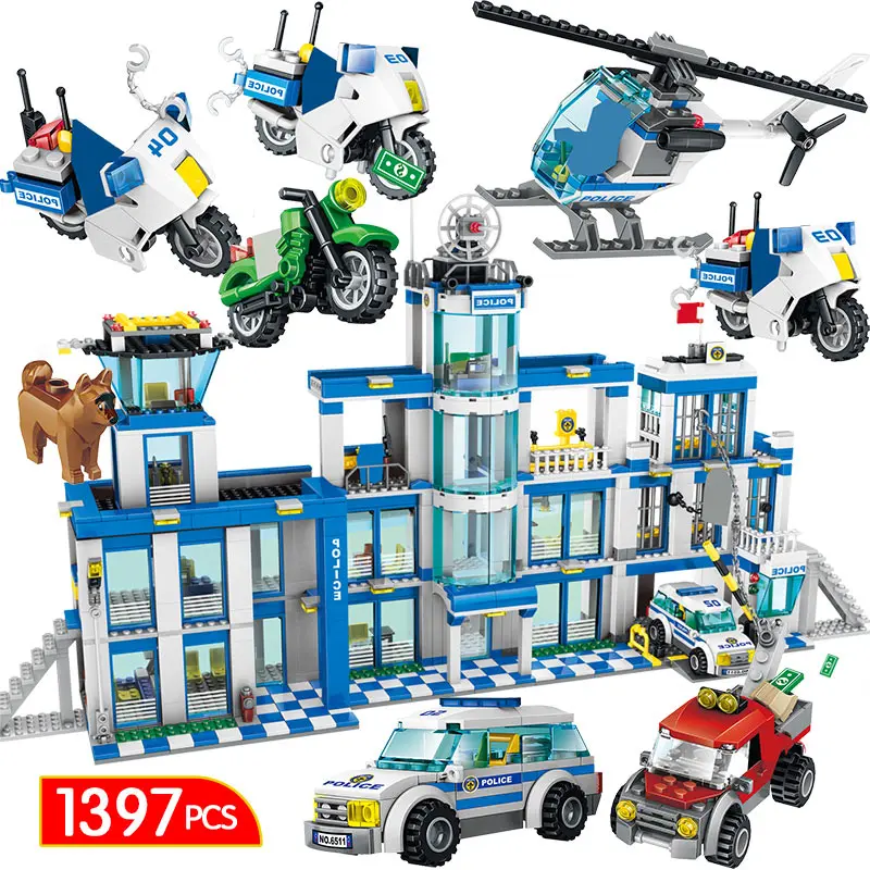 1397 шт. строительные блоки для городских полицейских участков спецназ военная