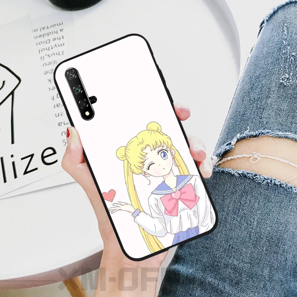 ByLoving Сейлор Мун Аниме Черный Мягкий чехол для телефона из ТПУ Honor 20 20lite view20 7C 8C 7A 8A
