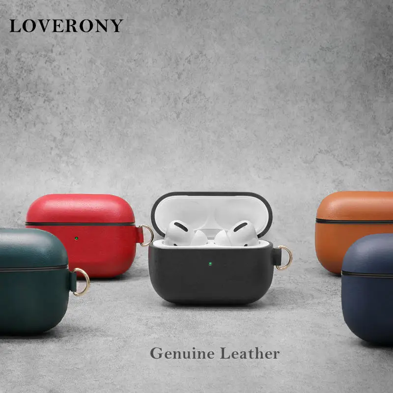 Чехол LOVERONY из натуральной кожи для наушников AirPods Pro Bluetooth защитный чехол зарядное