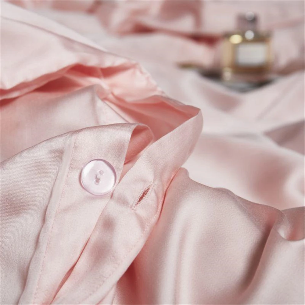 Комплект постельного белья Liv-Esthete розового цвета из 100% шелка Королевский