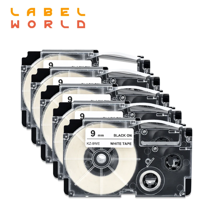 

Label World 5PACKS 9mm multicolor Label tape compatible Casio typewriter printer KL-60 XR-9X XR-12X XR-6X XR-6WE XR-9WE XR-12WE