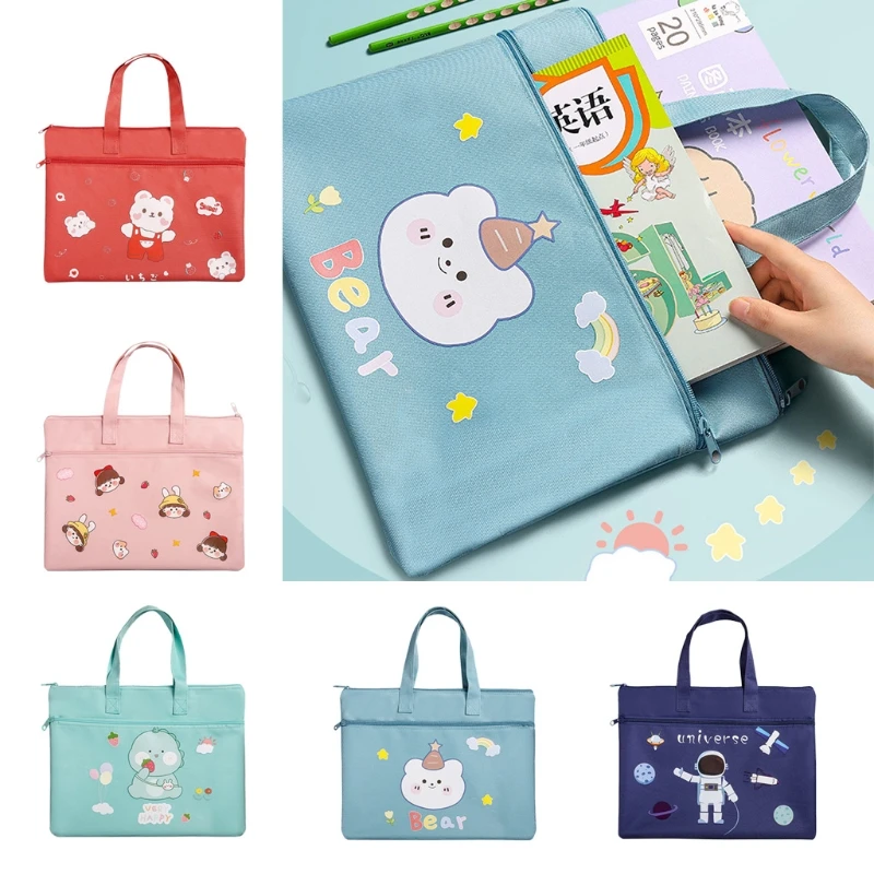 

53CC Cute Portable Elementary Students Hand-carrying Bags Student Learning Supplies School Office Home Desk Accessories