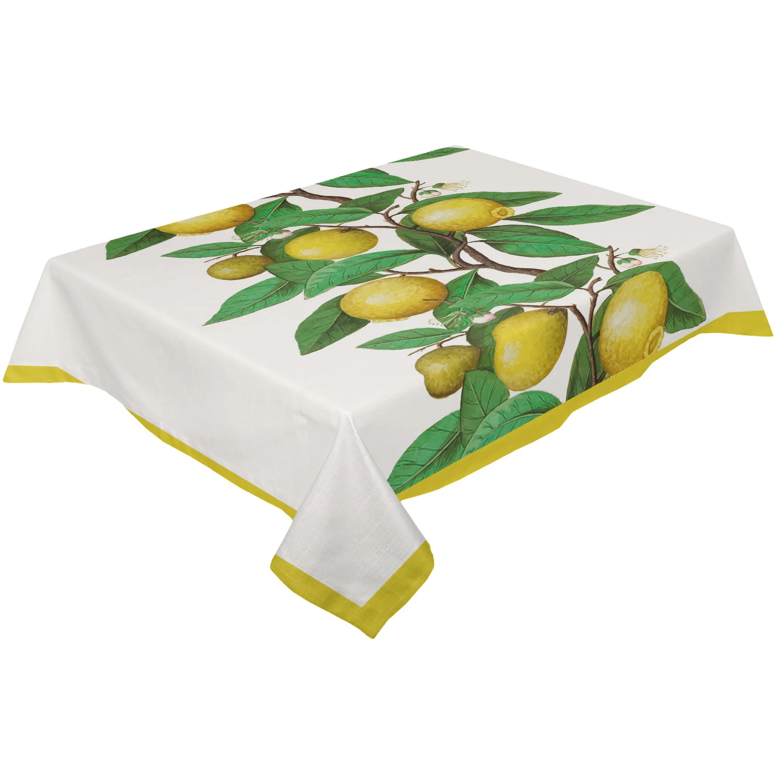 Скатерть для стола с лимоном фруктами и листьями | Дом сад