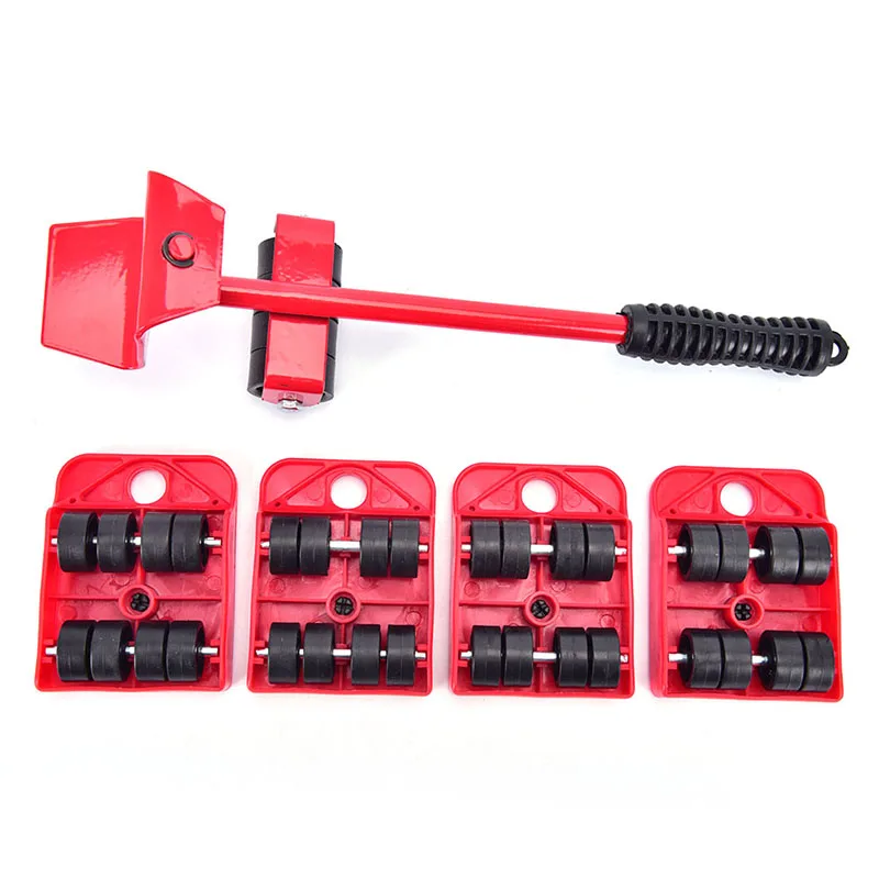 

5pcs/set Transport Shifter Moving Wheel Slider Remover Roller Moving Tools Heavy Easily Lift Heavy Objects Moves Furniture Tool