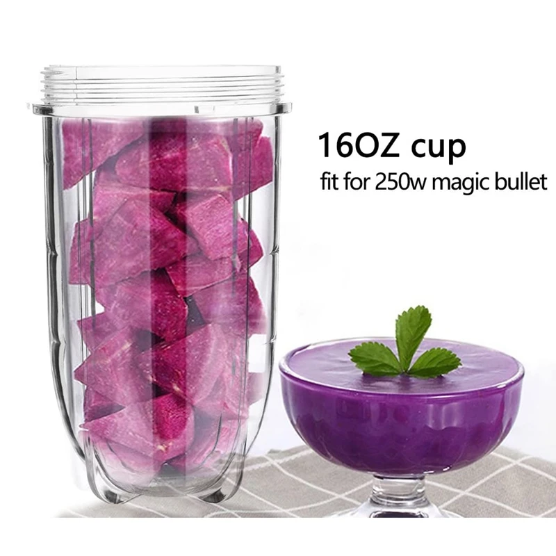 

3Pack Replacement 16Oz Cup with Lid for Magicbullet Blender 250W MB1001