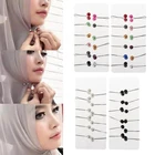 2 шт. головной платок шаль шарф женский мусульманский шарф хиджаб зажимы жемчужный Шарф Брошь булавка