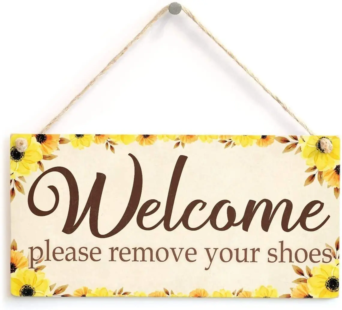 

Добро пожаловать в ROONASN, пожалуйста, снимите обувь, 5X10 Ретро домашний подарок, знак украшения, входная дверь, приветственная табличка-11