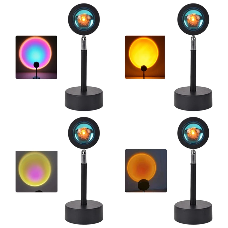 

New 90 Degree Rotation Rainbow Projection Lamp Romantic Visual Light Network Red Light with USB Modern Floor Stand Night Light