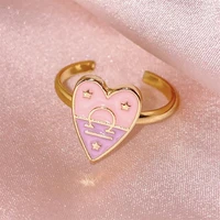 ins stainless steel 12 constellation ring vintage scorpio leo libra heart zodiac rings for women girls fashion jewelry gift