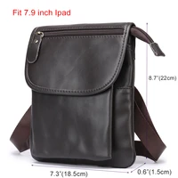 genuine leather shoulder bag mens retro leather messenger bag for 7 9 inch ipad casual crossbody man handbag men side bags