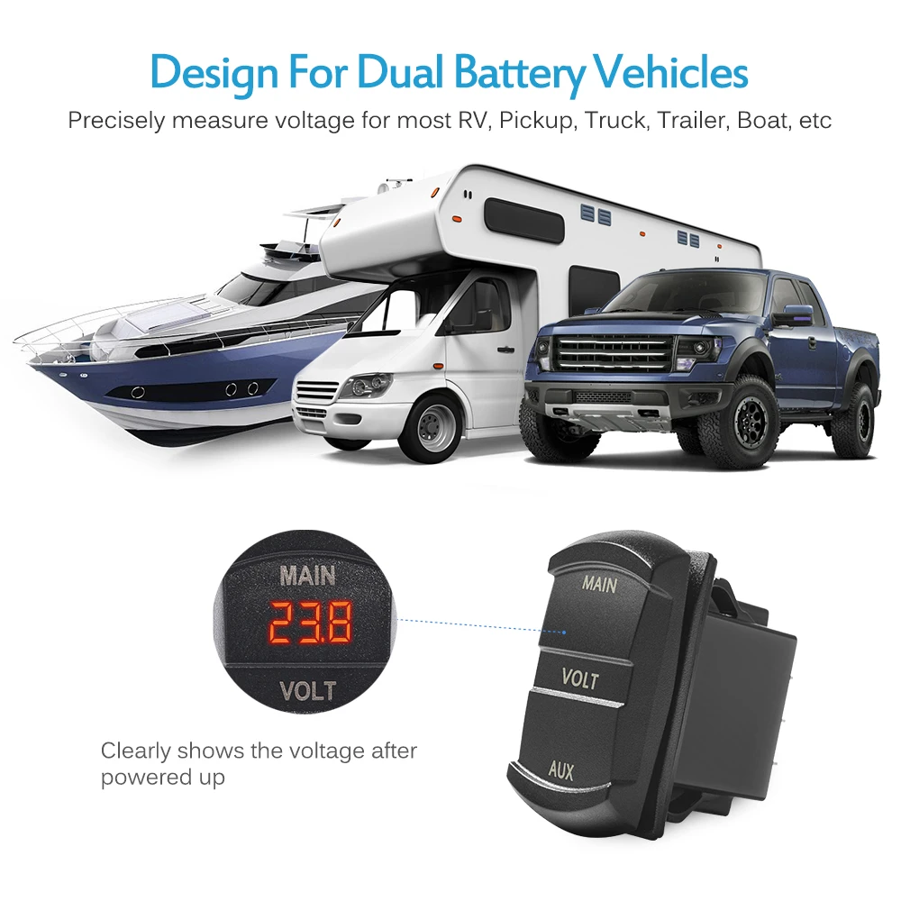 Эксклюзивный переключатель MICTUNING двойная панельная панель вольтметр со