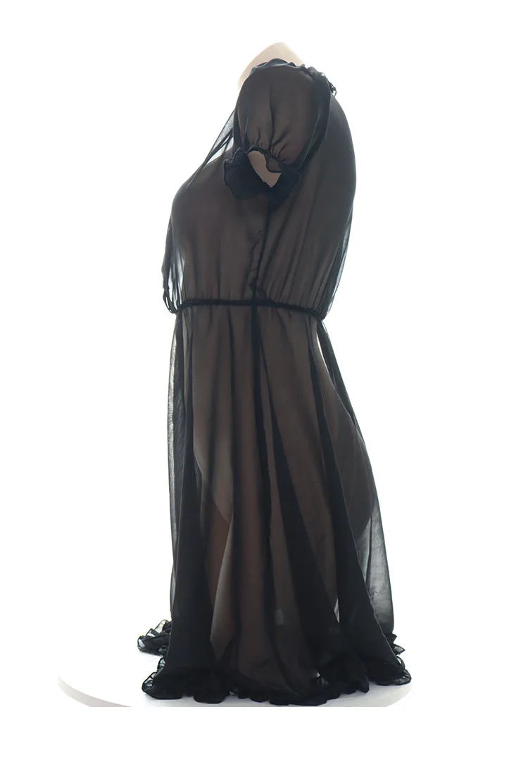 Женское Полупрозрачное платье однотонное ночное белье домашняя одежда черного и