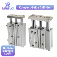 mgp mgpm50 mgpl50 compact guide cylinder thin three axis air pneumatic cylinder with guide rod 125z 150z advu 25 40 a p a