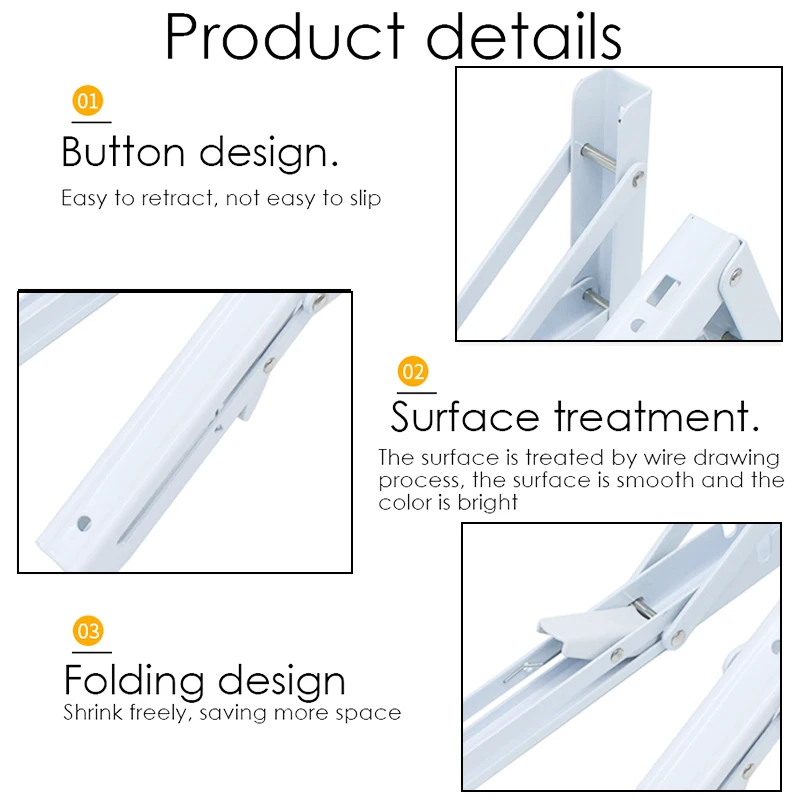 2 шт. треугольные гнущиеся угловые кронштейны с металлическим выпуском складные