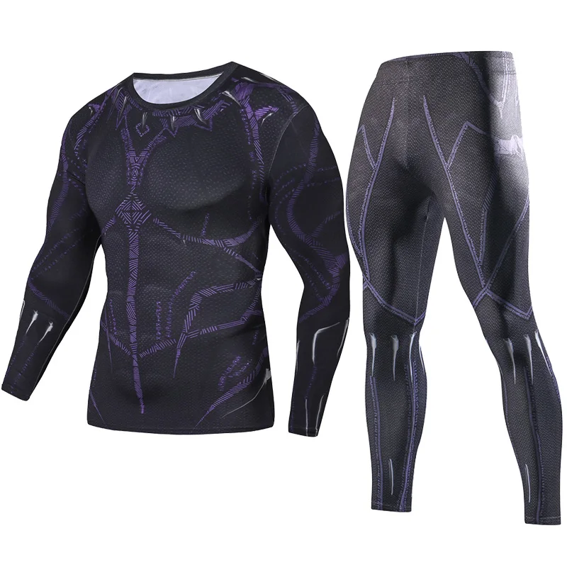 2018 Мстители 3 Черная пантера наборы модная футболка набор мужские Леггинсы