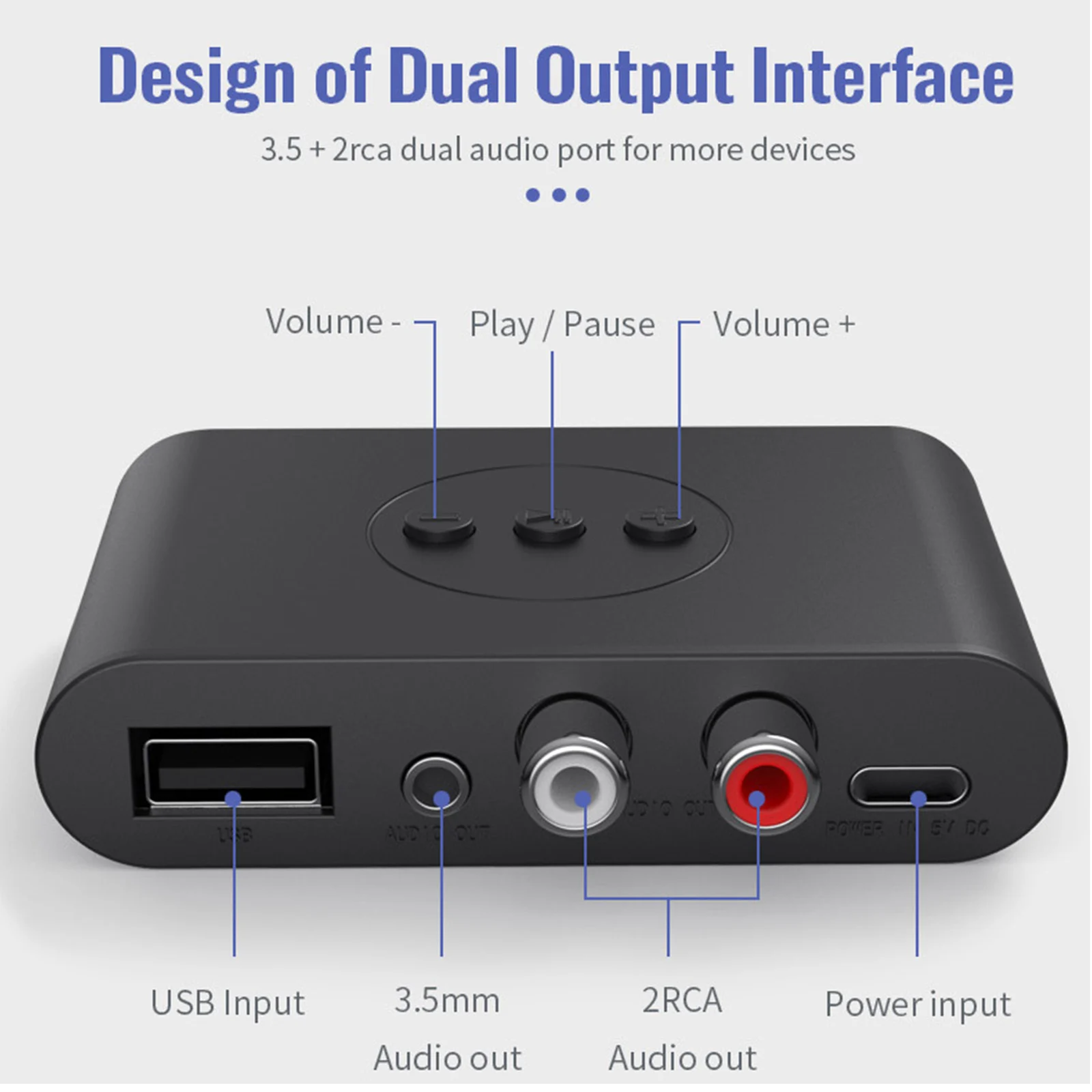 Приемник Bluetooth 5 0 аудиоадаптер USB 3 мм RCA аудио Поддержка U диска NFC для ТВ домашняя