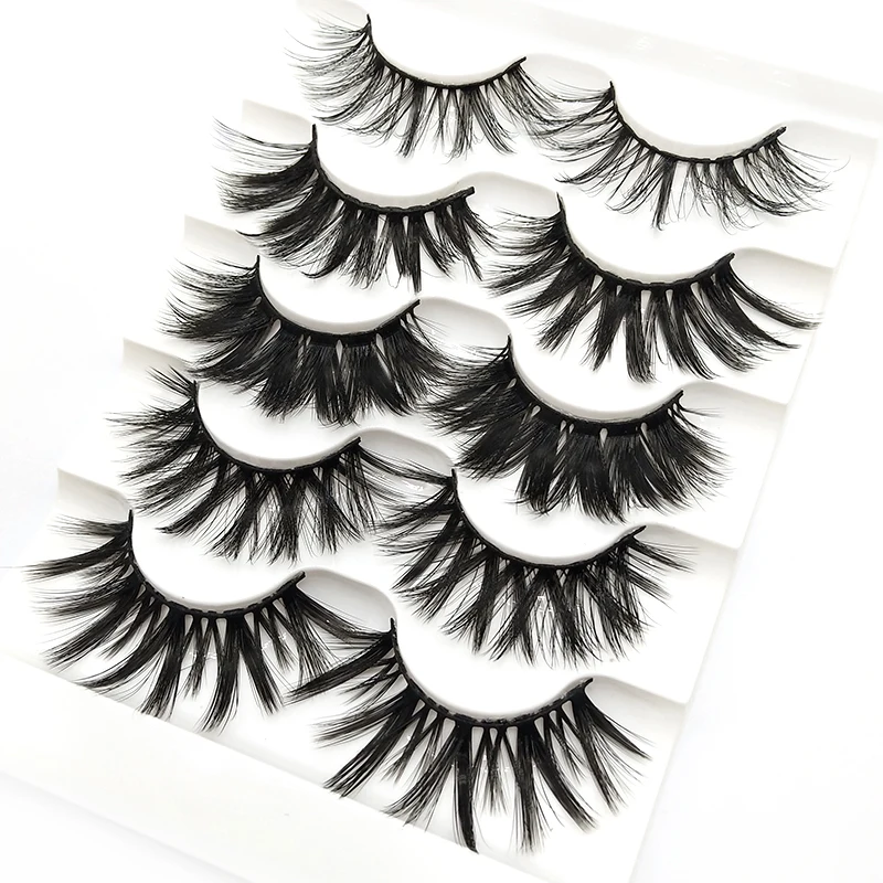 5 пар объемные натуральные толстые накладные ресницы для макияжа норковые
