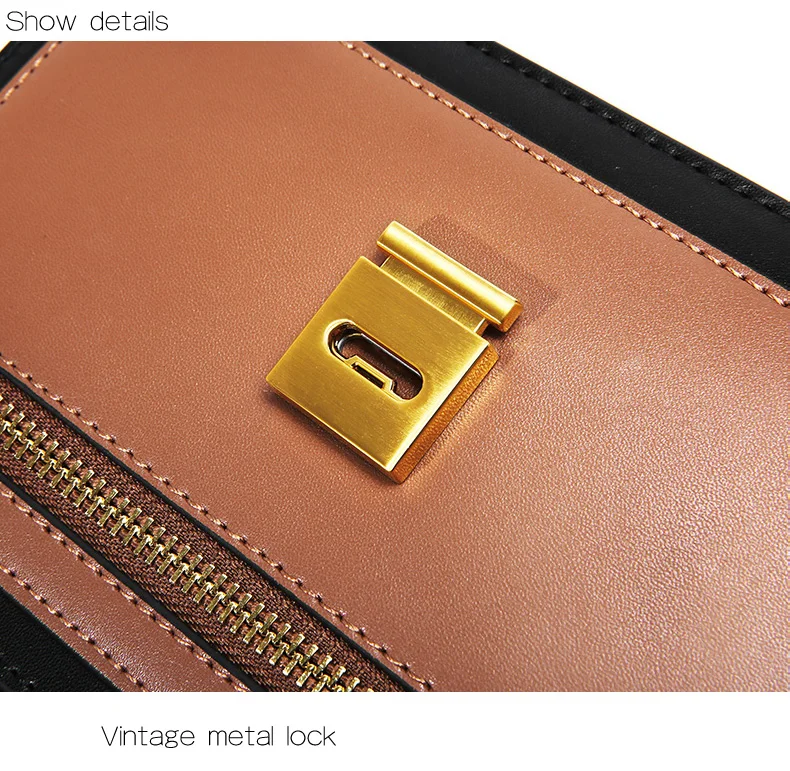 ESUFEIR Кожаная сумка на длинном ремне для женщин Vintage Flap Bag Модная цепочка с круглым кольцом Женская сумка через плечо Маленькие женские сумки
