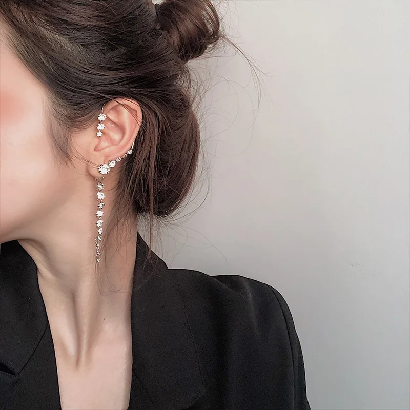 

S925 needle Long section rhinestone earrings for women Designer Creativity Sense of luxury high quality jewelry Korean version