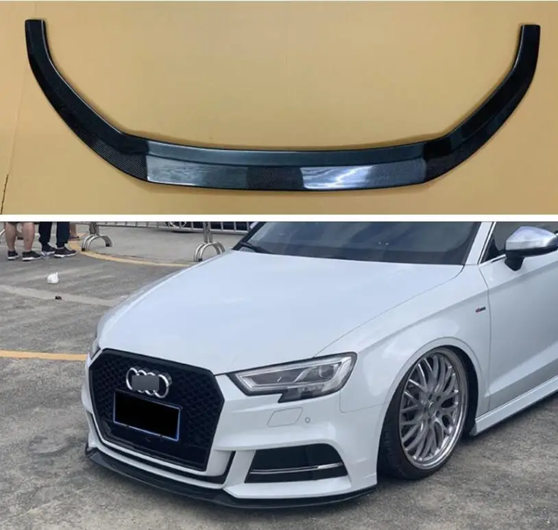 

ABS Carbon Front Lip Splitters Bumper Flaps Spoiler Cover For Audi A3 SLINE S3 2017 2018 2019 2020