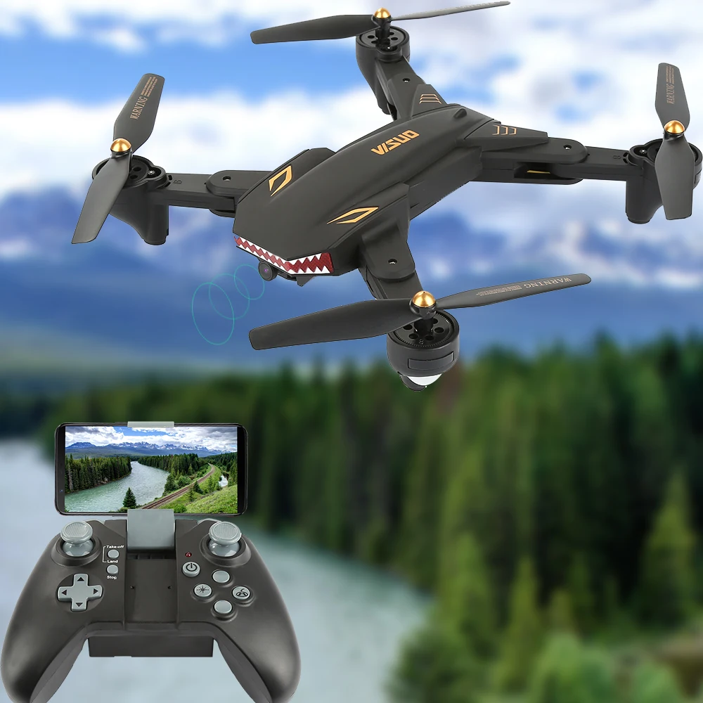 Широкоугольный Дрон для селфи с камерой 2 Мп HD Wi Fi FPV одной кнопкой возврата