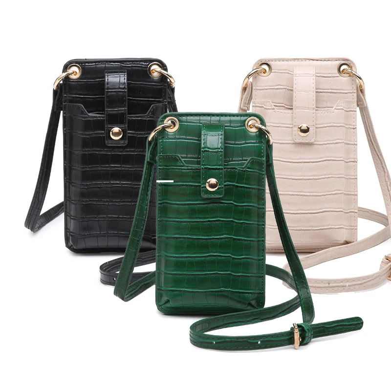 

Fashion Alligator Cell Phone Bags for Women Good Quality Mobile Phone Purses Big Card Holders Multi-Function Mini Shoulder Bags