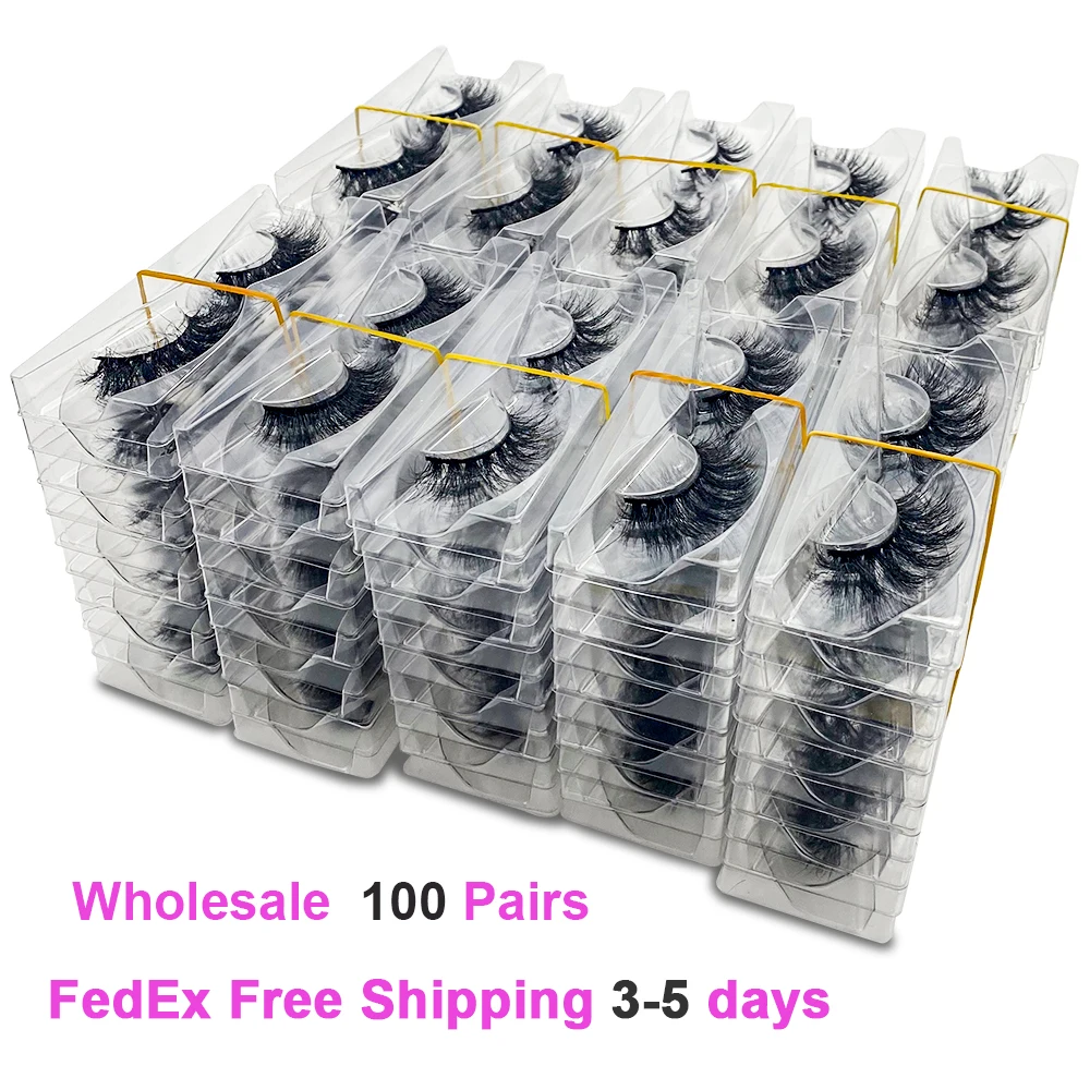 

Wholesale Mink Eyelashes 100pcs Dramatic Long Mink Lashes Makeup Full Strip Lashes False Eyelashes 3D Mink Eyelashes Reusable